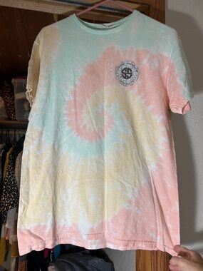 Simply Southern Pastel Tie-Dye Tee in Mint, Peach & Pale Yellow